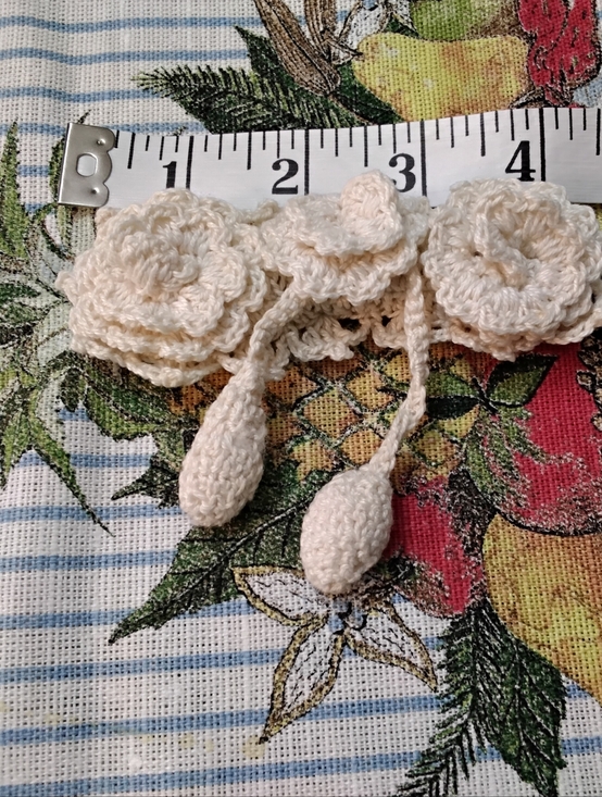 Handmade Accessories - 3949 Handmade Hair Clip Crochet Flower Trim in Cream